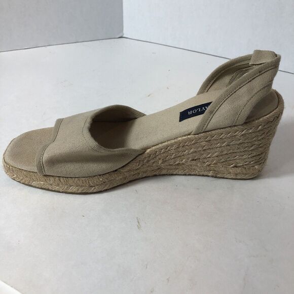 Ann Taylor Sandals Rope Wedge Heel Women's Size 7.5 Tan 3" Heel E1 - Picture 6 of 16